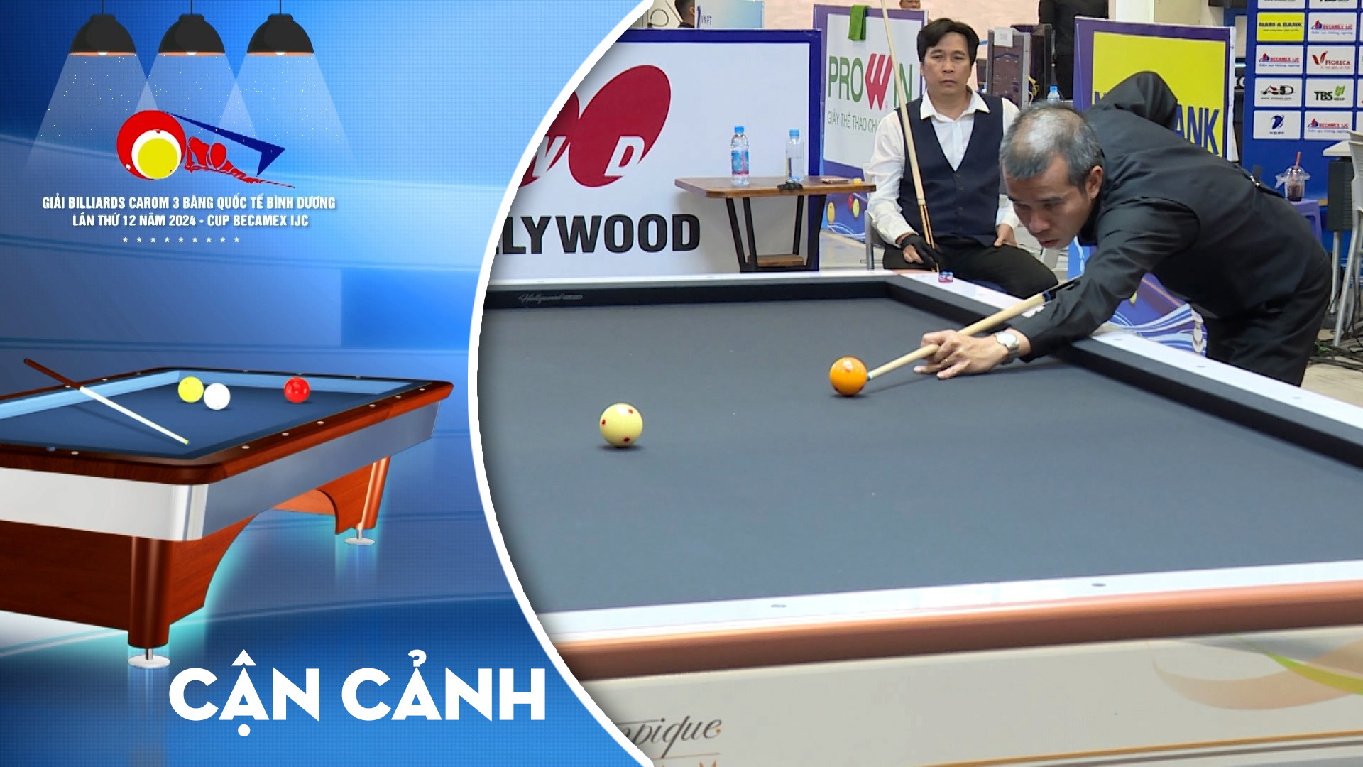 Các tay cơ đang tiến gần đến chiếc cúp vô địch Giải billiards Carom 3 băng quốc tế Bình Dương năm 2024 - Cúp Becamex IJC	